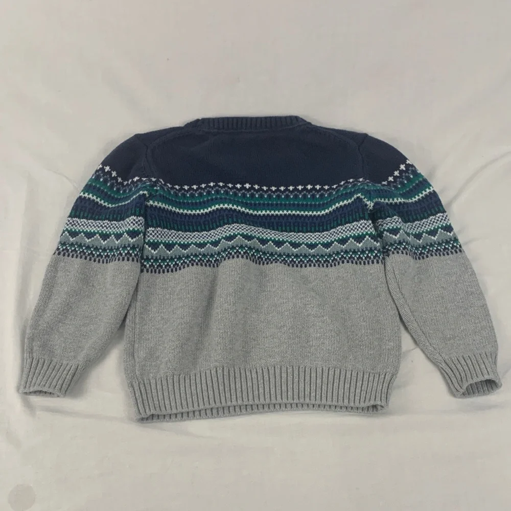 Janie and Jack Fair Isle Nordic Crewneck Pullover Sweater Size 5 Fall Winter